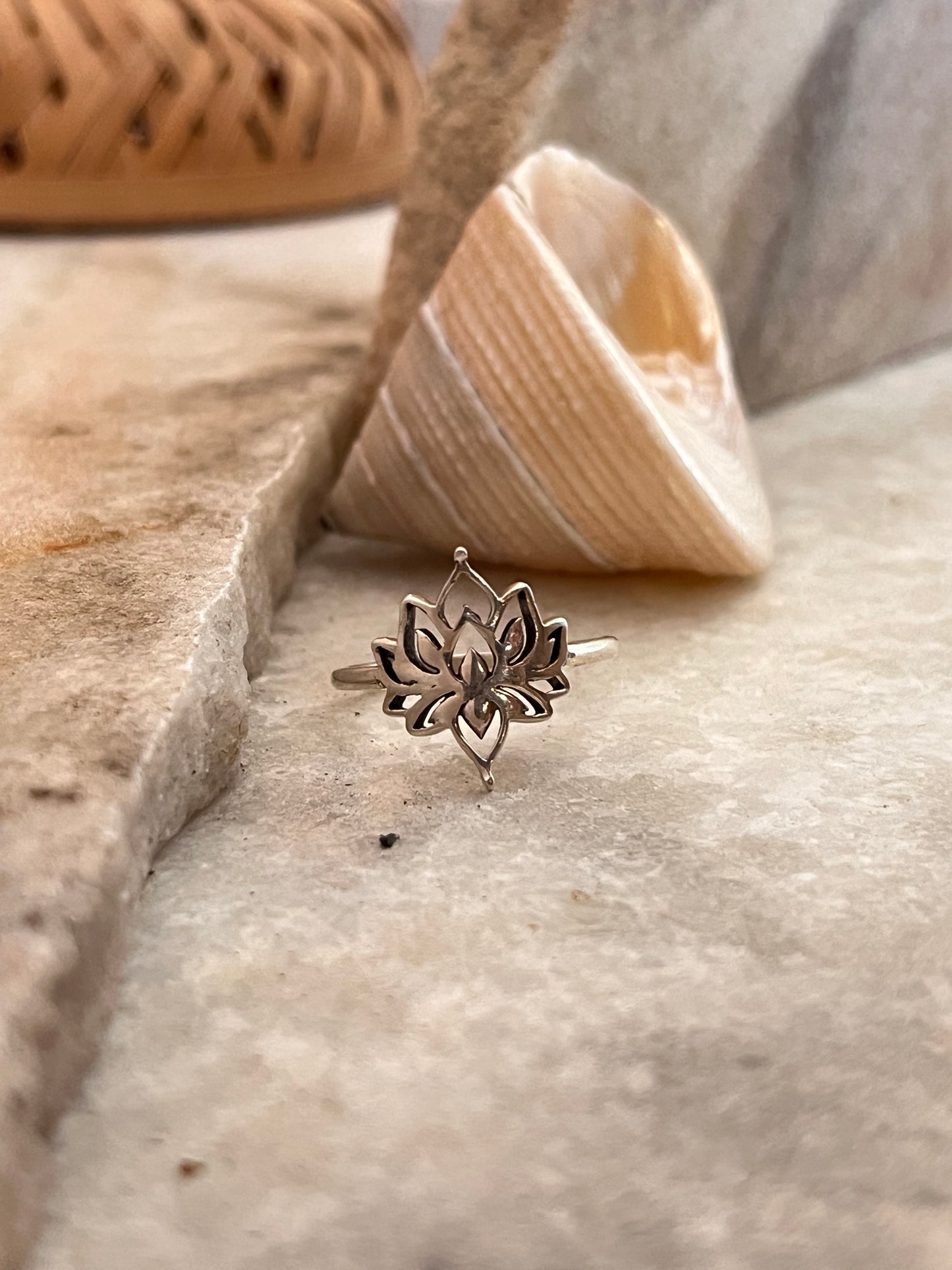 Small Divine Lotus 925 Sterling Silver Ring