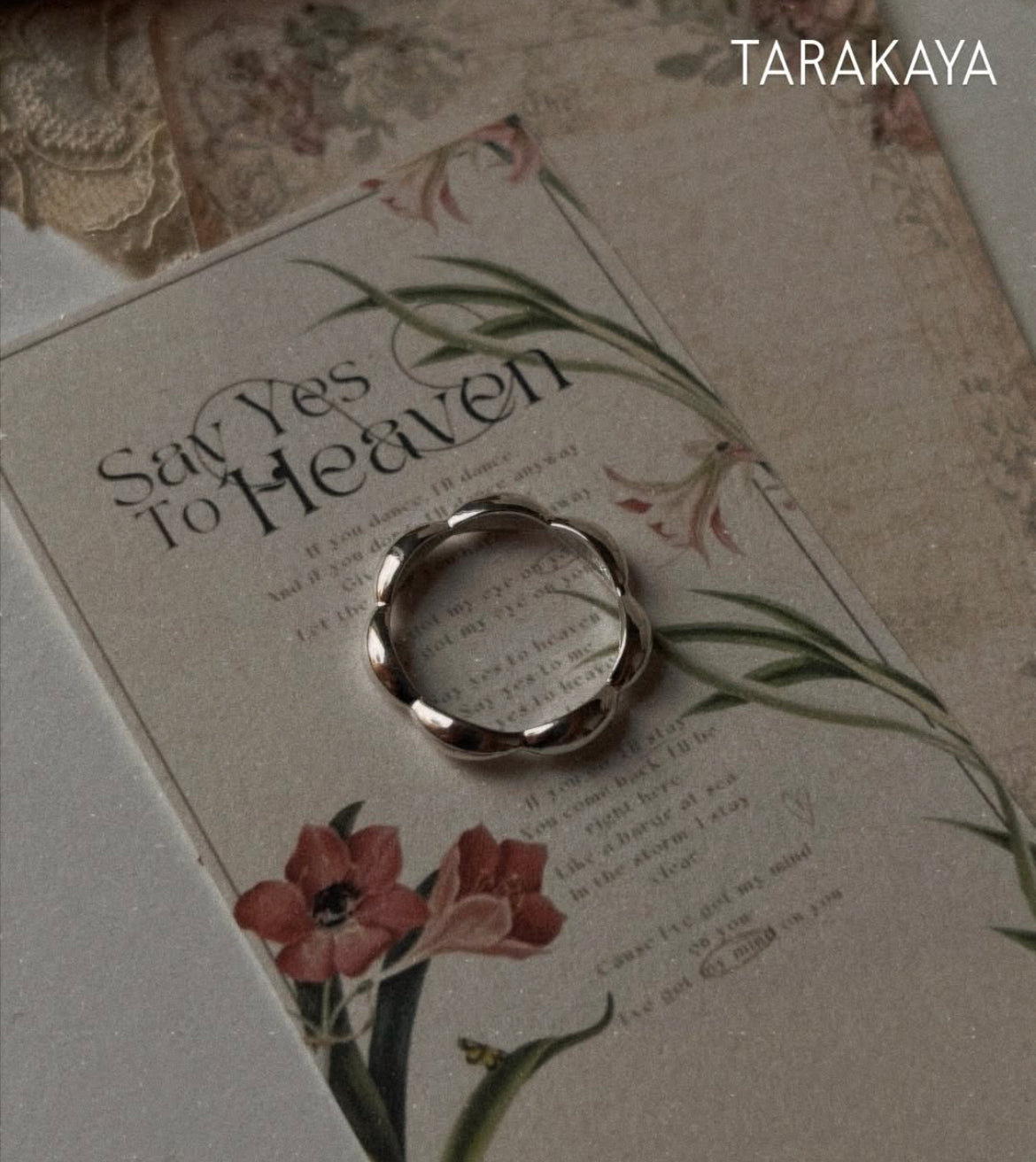 Flower Edge 925 Silver Band Ring