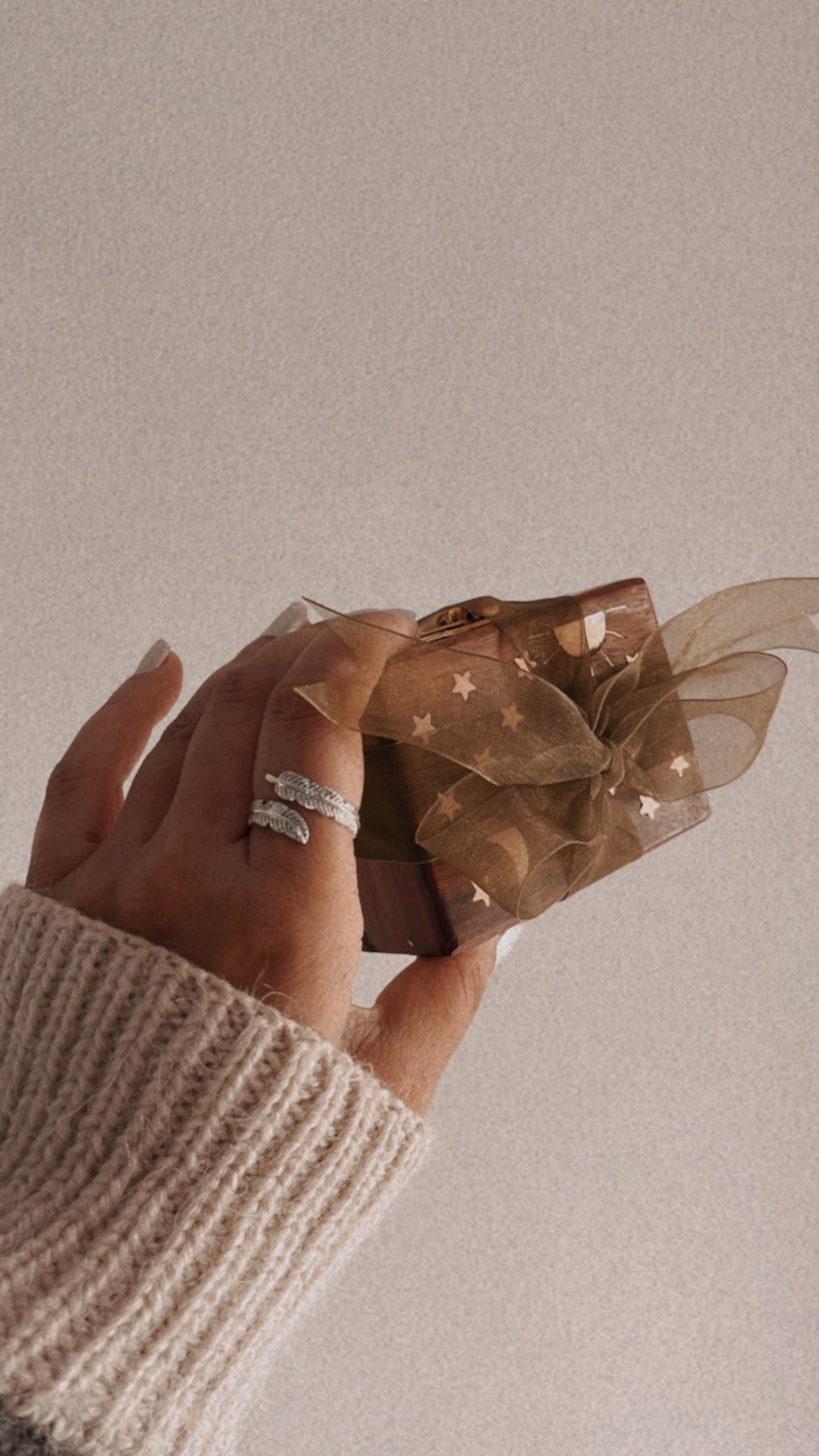 Unique feather wrap adjustable silver ring with intricate feather design