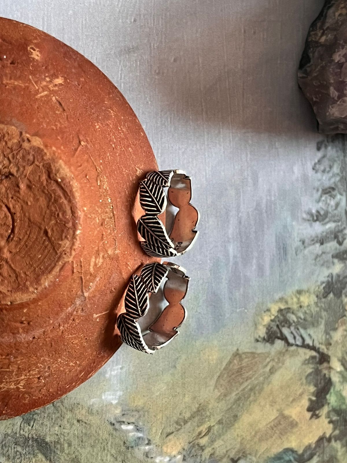 Boho-Inspired Leafy Band Toe Ring in Pure Silver