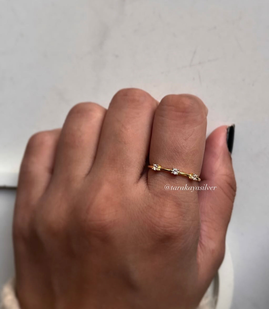 Elegant Gold Vermeil ring with golden hour white topaz