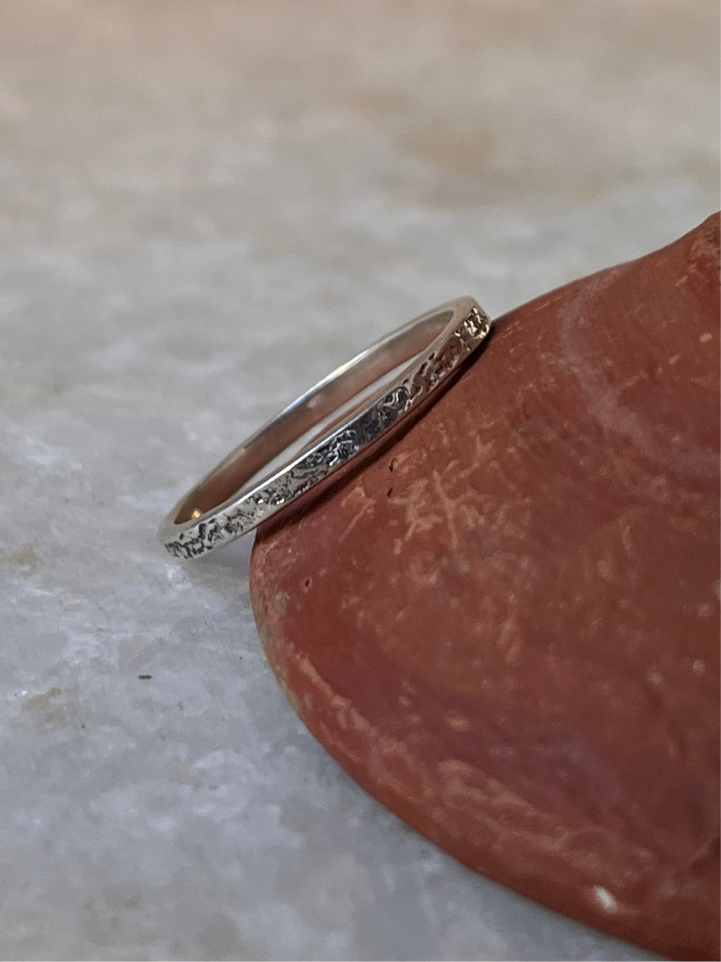 Textured Stack Band 925 Sterling Silver Ring