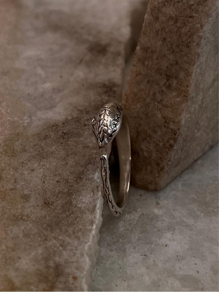 Sacred Serpent/ Snake Adjustable 925 Sterling Silver Ring