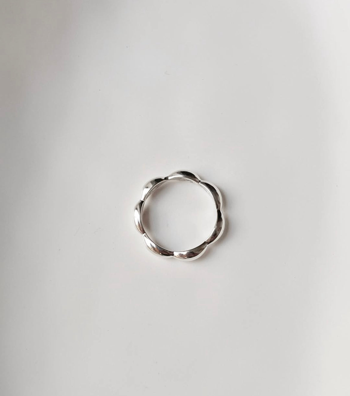 925 Silver Floral Edge Ring