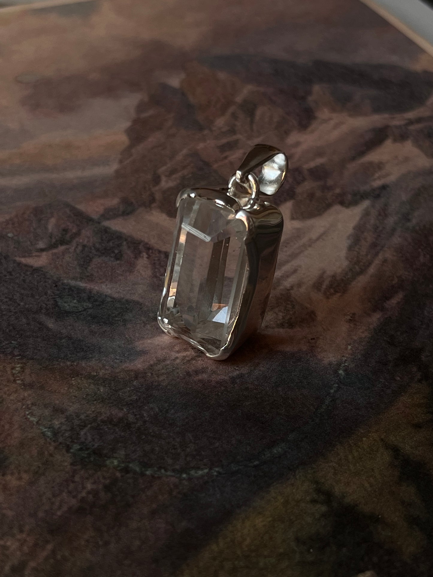 925 Silver Handcrafted Clear Quartz Big Statement Pendant