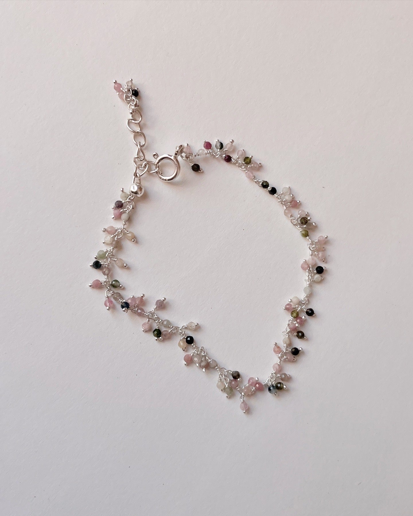 Multi Tourmaline Handcrafted 925 Sterling Silver Bracelet
