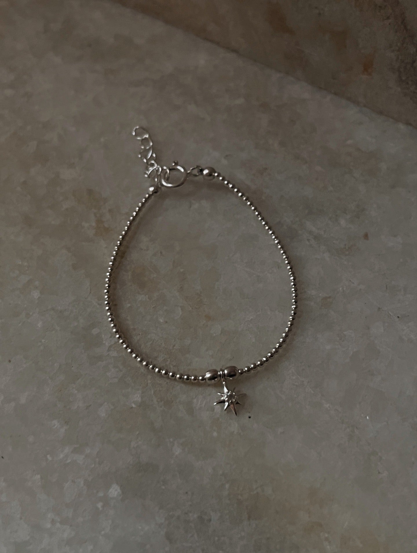Handcrafted 925 Sterling Silver White Topaz North Star Bracelet