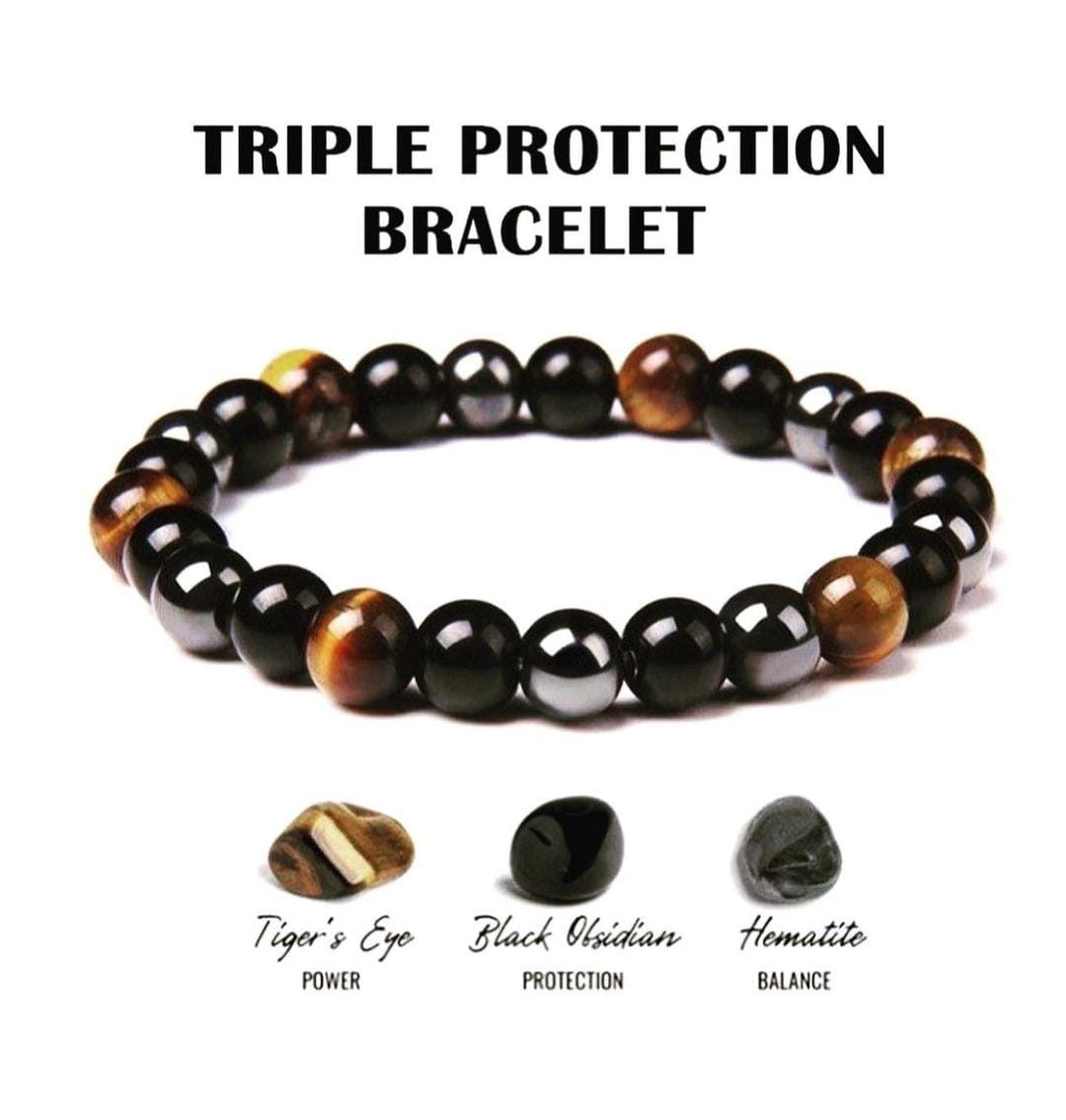 Handmade Triple Protection Crystal Bracelet 8MM