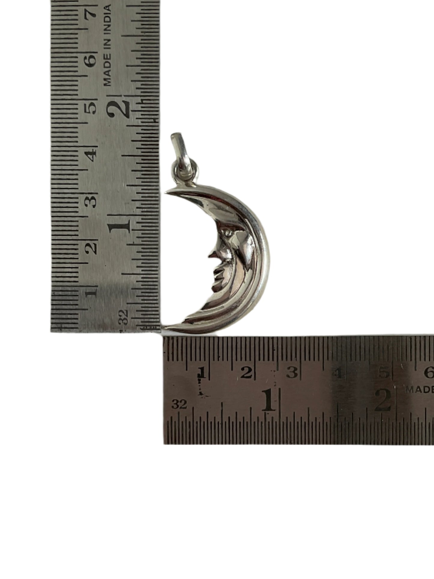 Crescent Moon Big 925 Sterling Silver Pendant