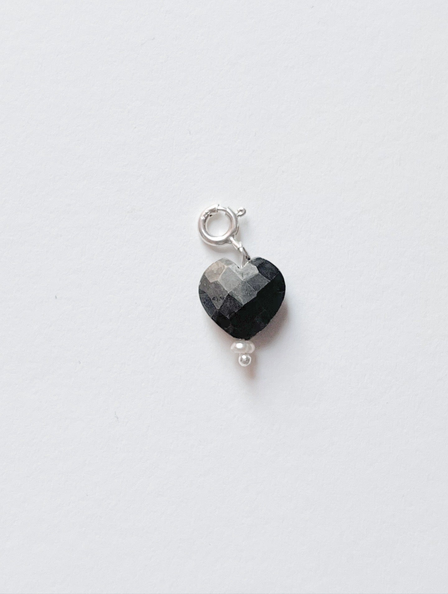 Pyrite Hearts Pearl 925 Sterling Silver Charm