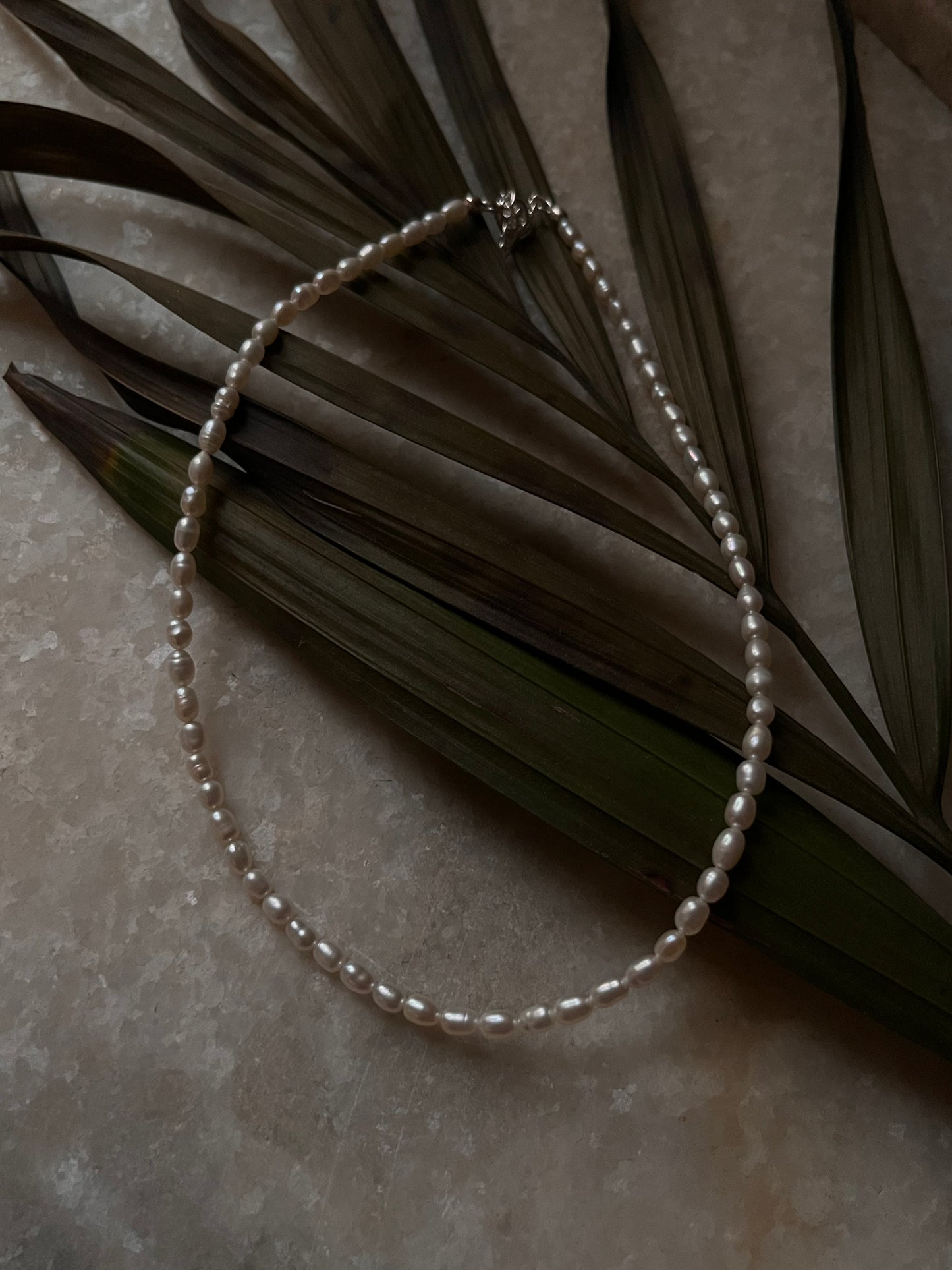 Natural Fresh Water Pearl 3-4MM 925 Sterling Silver Lock Necklace