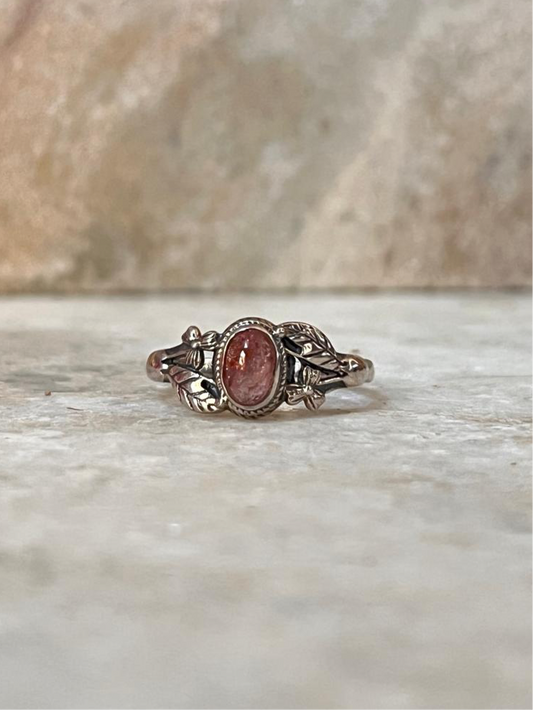 Pink Tourmaline Forest Enchantment 925 Sterling Silver Ring