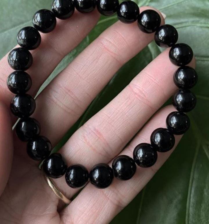 8MM Black Tourmaline Stone Bracelet