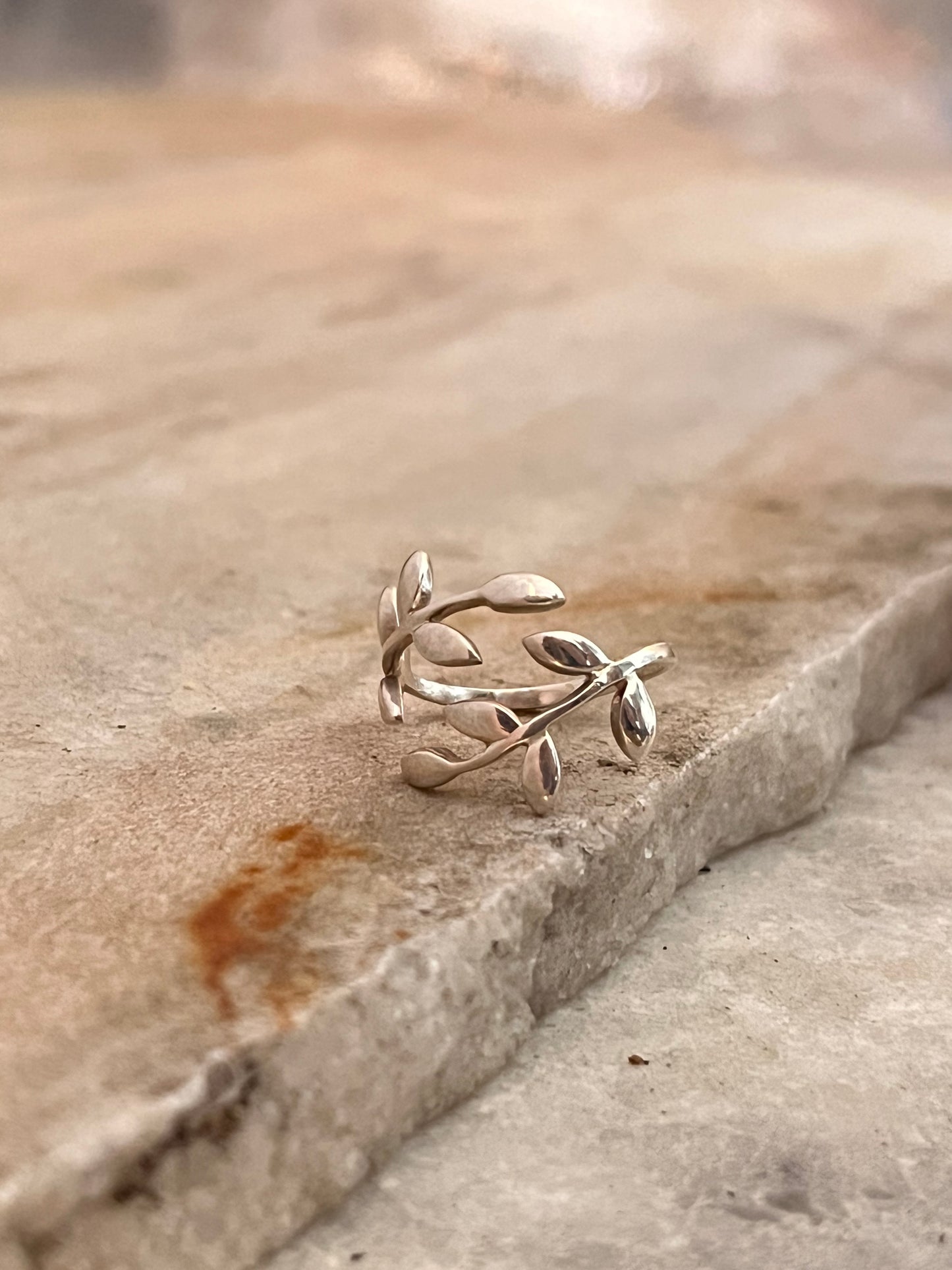Willow Leafy Adjustable 925 Sterling Silver Ring