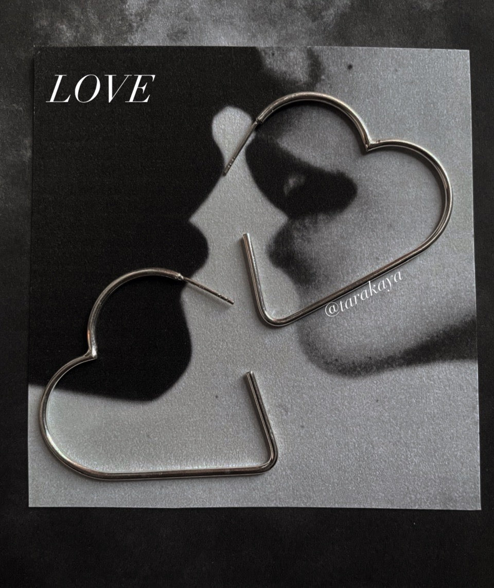 Love Heart Hoops in 925 Silver