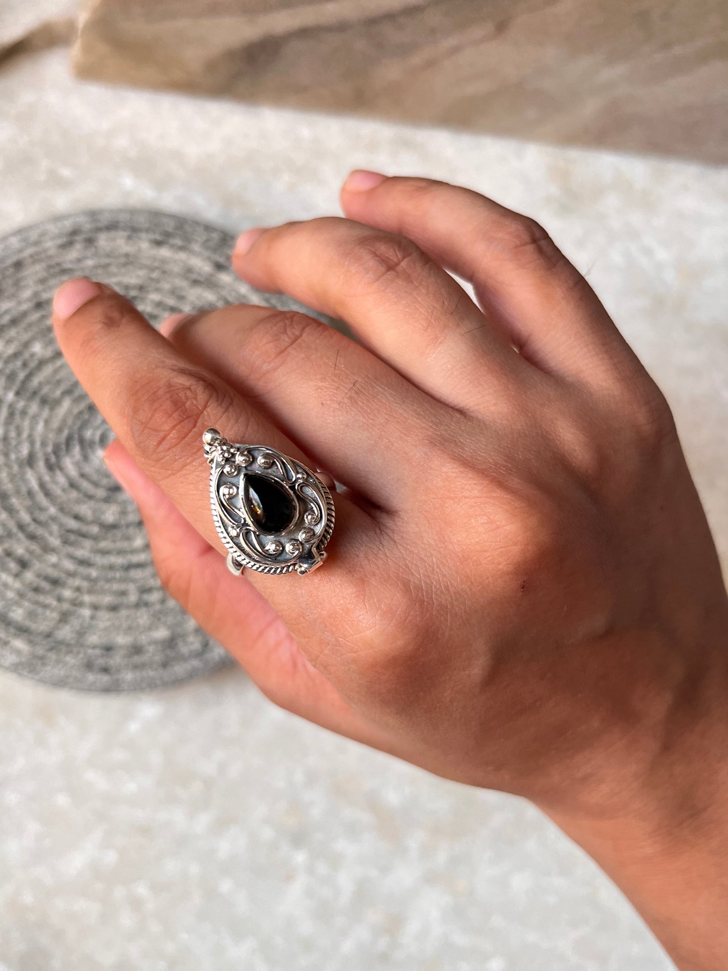 Black Onyx Storage 925 Sterling Silver Ring