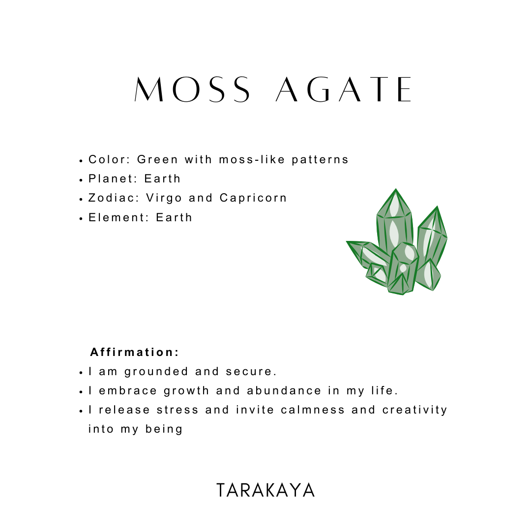 Moss agate crystal for healing