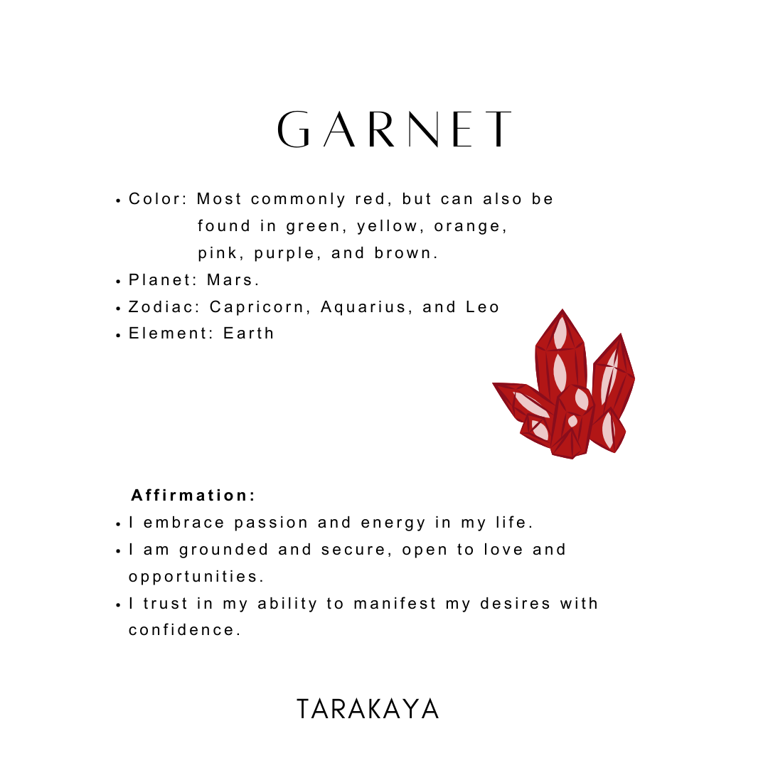 Garnet crystal for love and romance