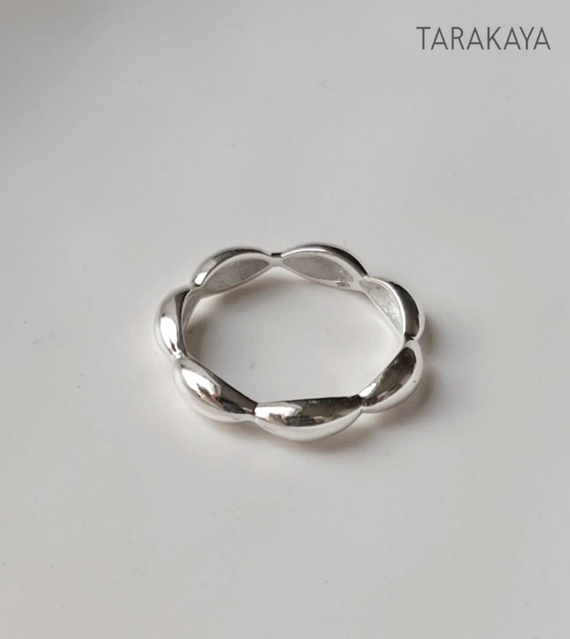 Floral Pattern Band Ring in 925 Silver