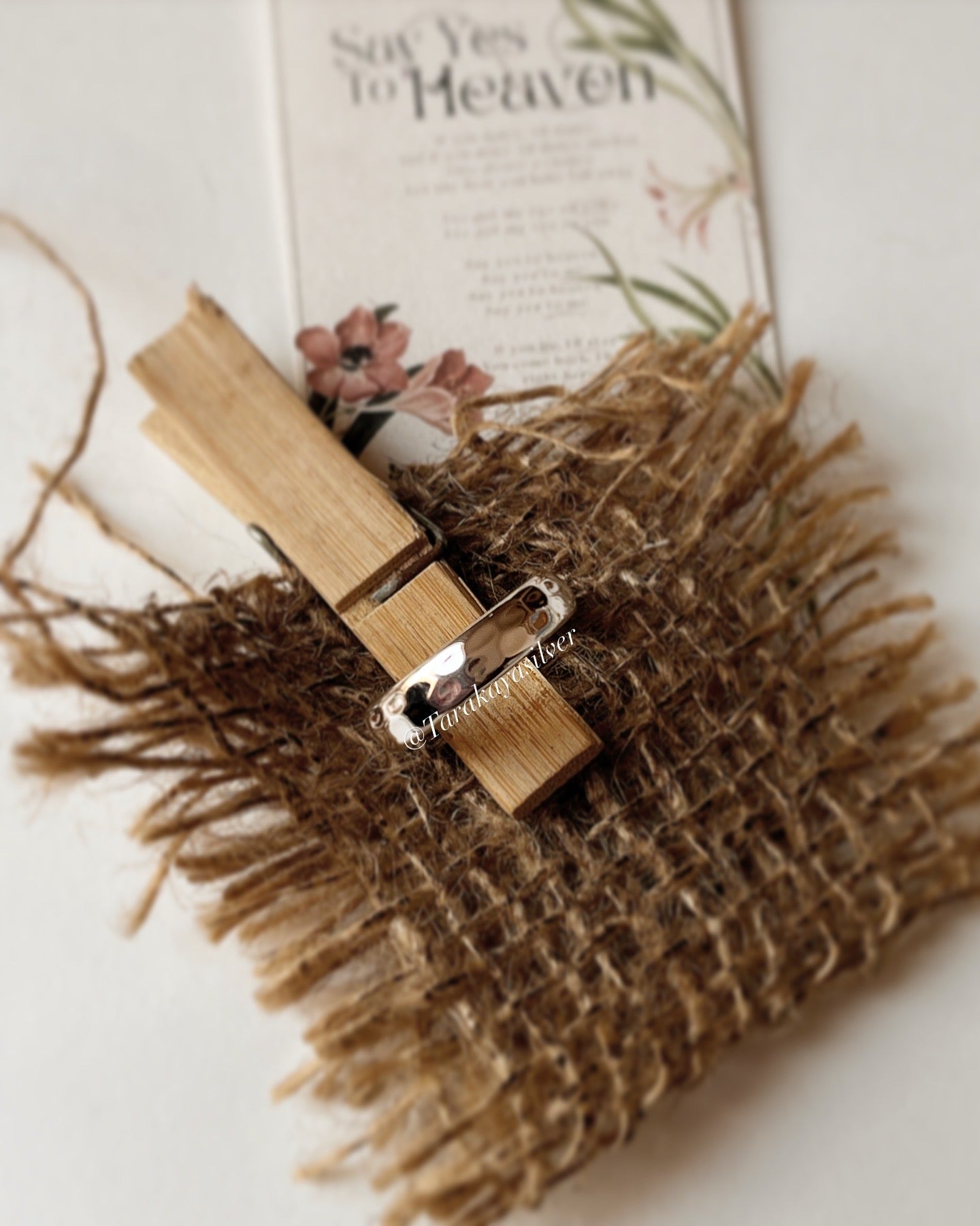 Bold hammered 925 silver band ring for men and women