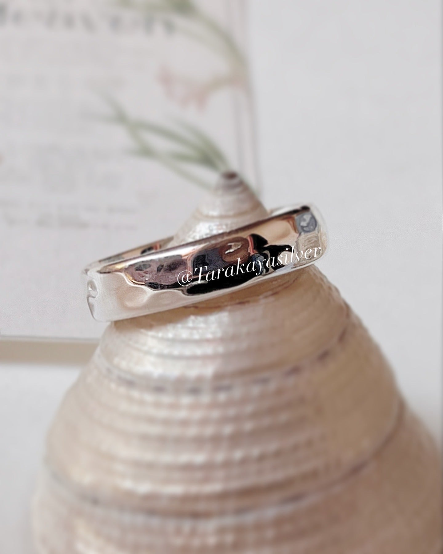 925 sterling silver thick band ring with hammered design