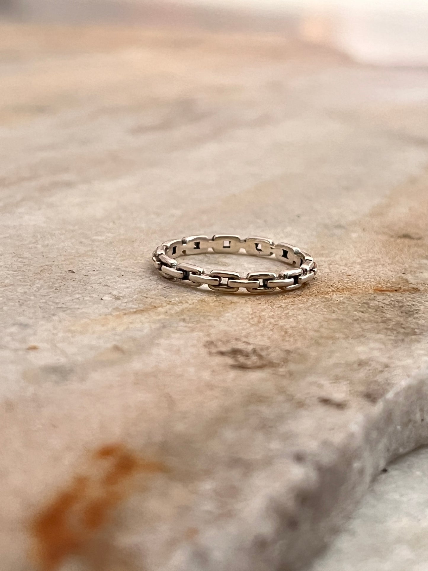 Thin Link Band 925 Sterling Silver Ring