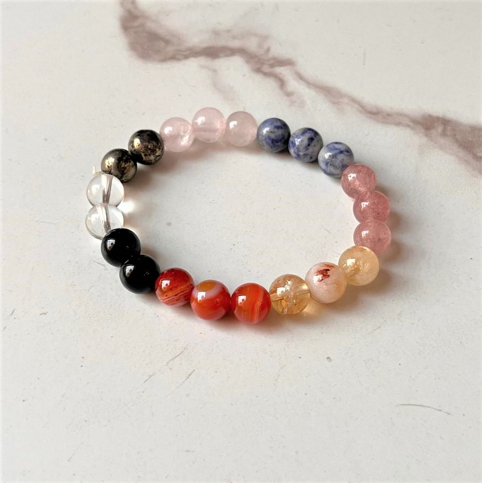 I Deserve It All" 8MM Crystal Bracelet for Empowerment