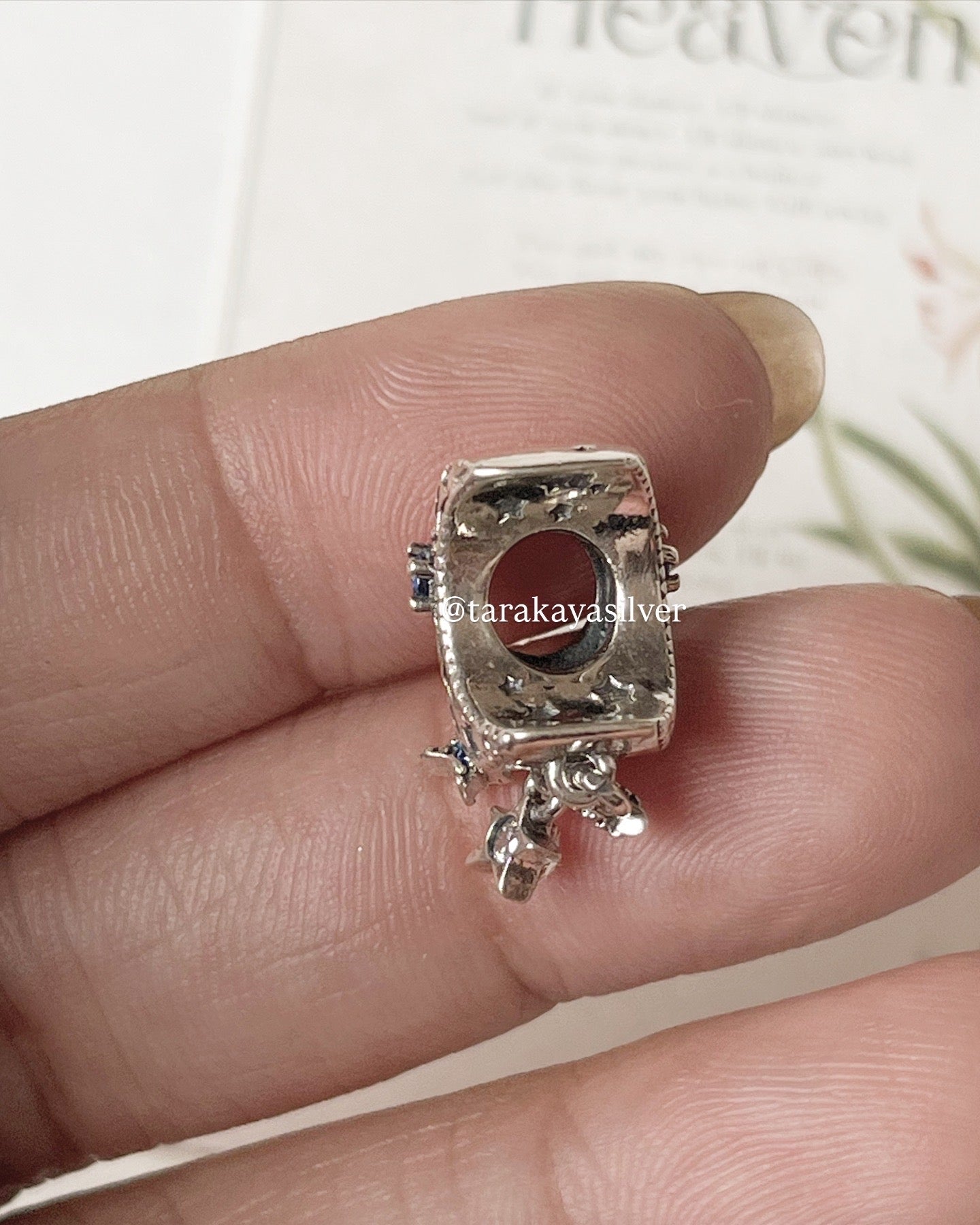 Celestial crescent moon and stars dreamcatcher charm for Pandora jewelry