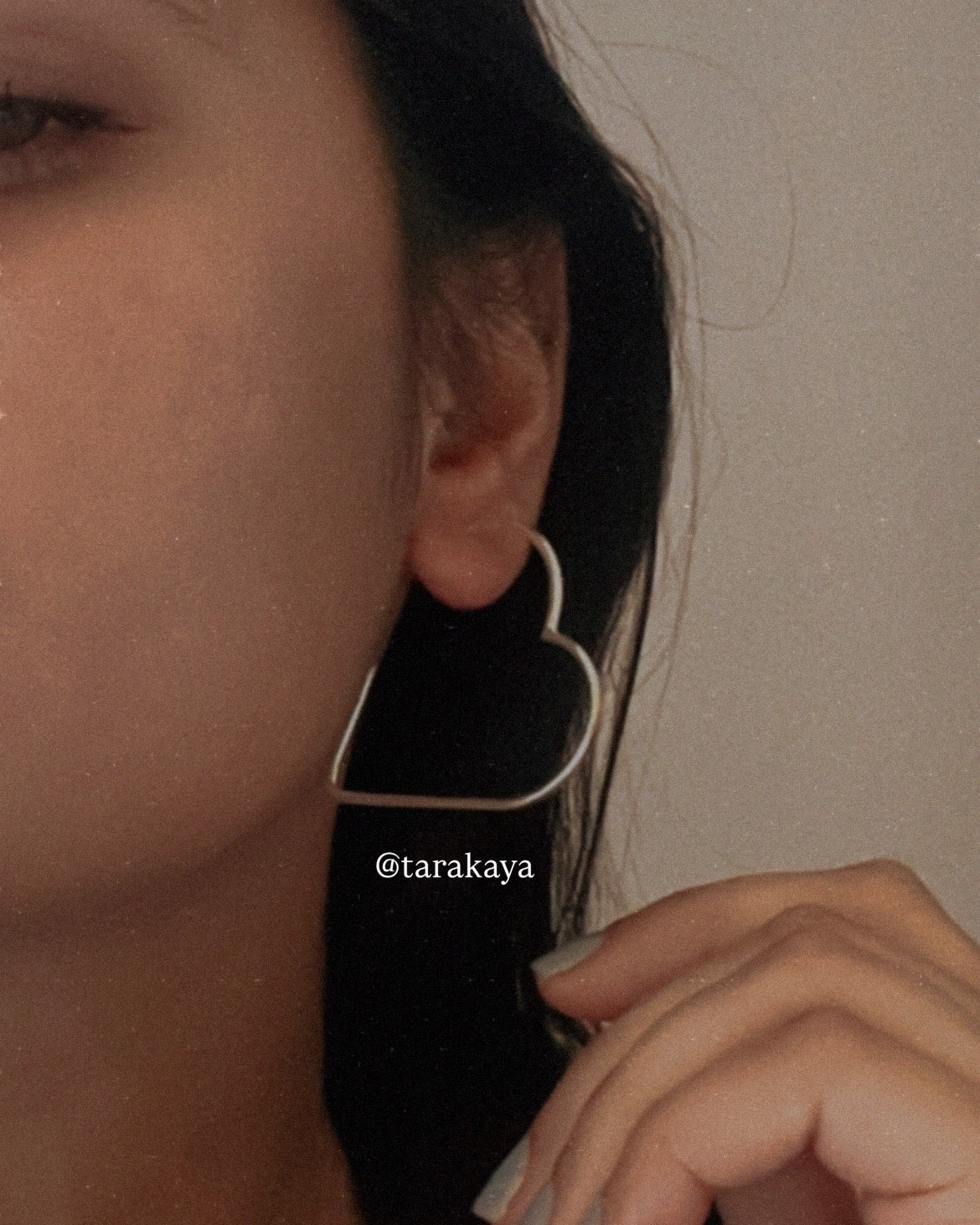 925 Silver Love Heart Design Hoop Earrings