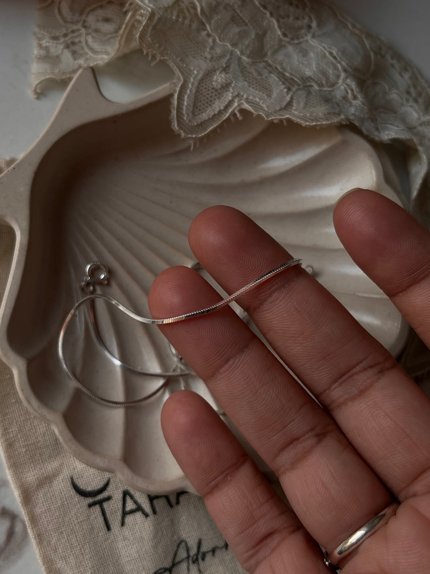 Elegant Flat Snake Chain Necklace in 925 Silver
