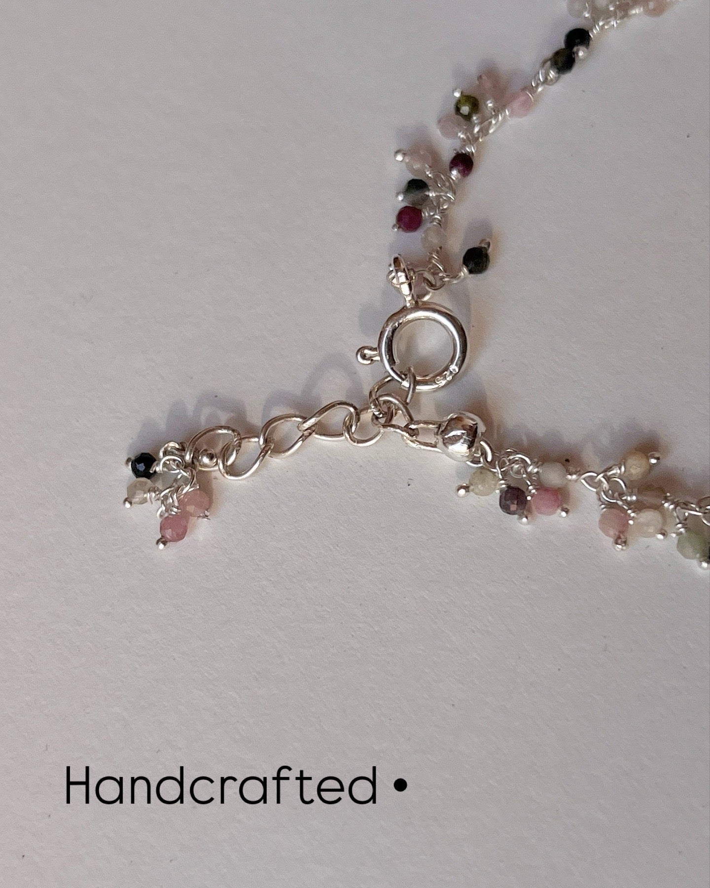 Multi Tourmaline Handcrafted 925 Sterling Silver Bracelet