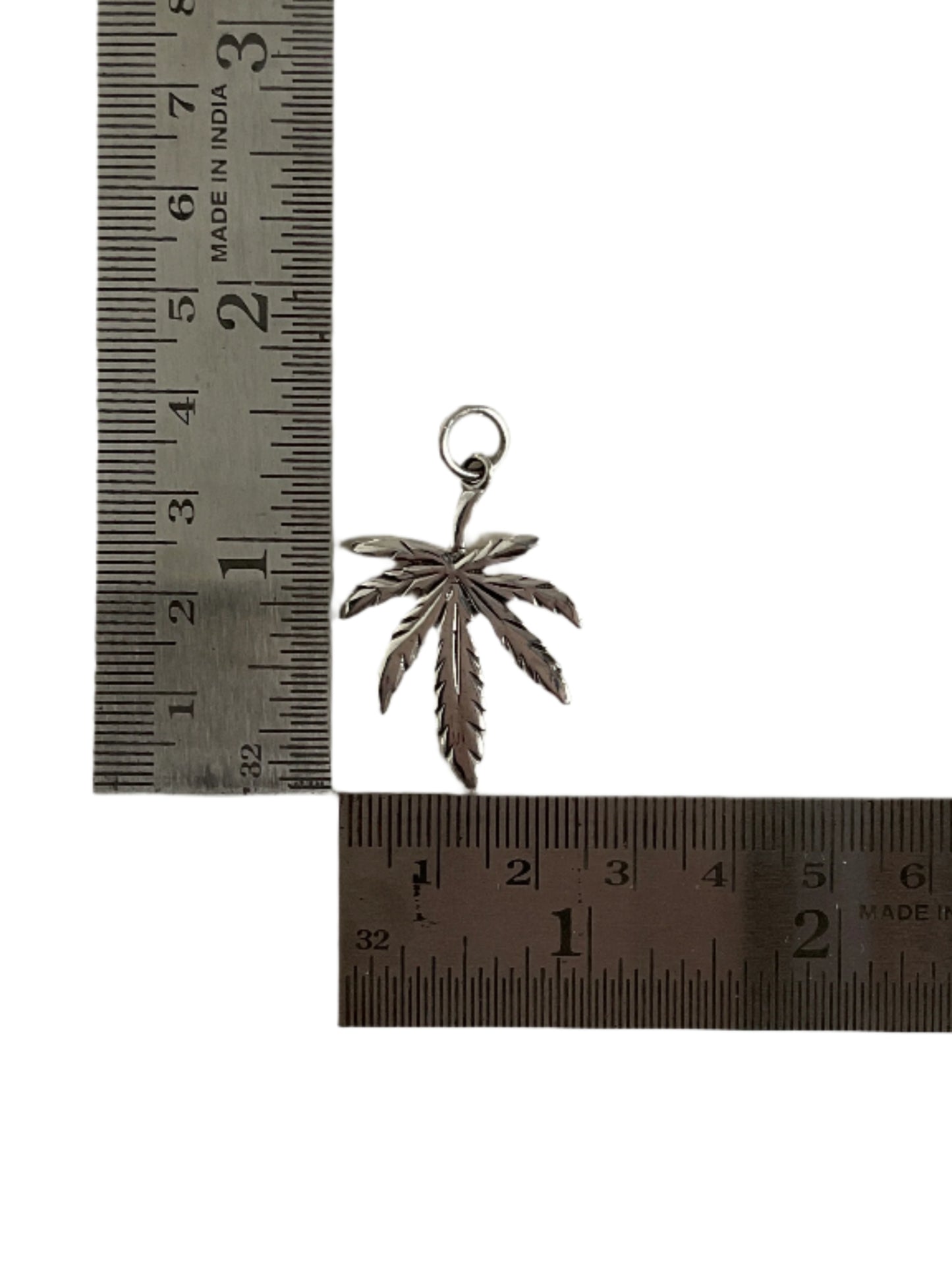 Hemp Leaf Cut Out 925 Sterling Silver Pendant