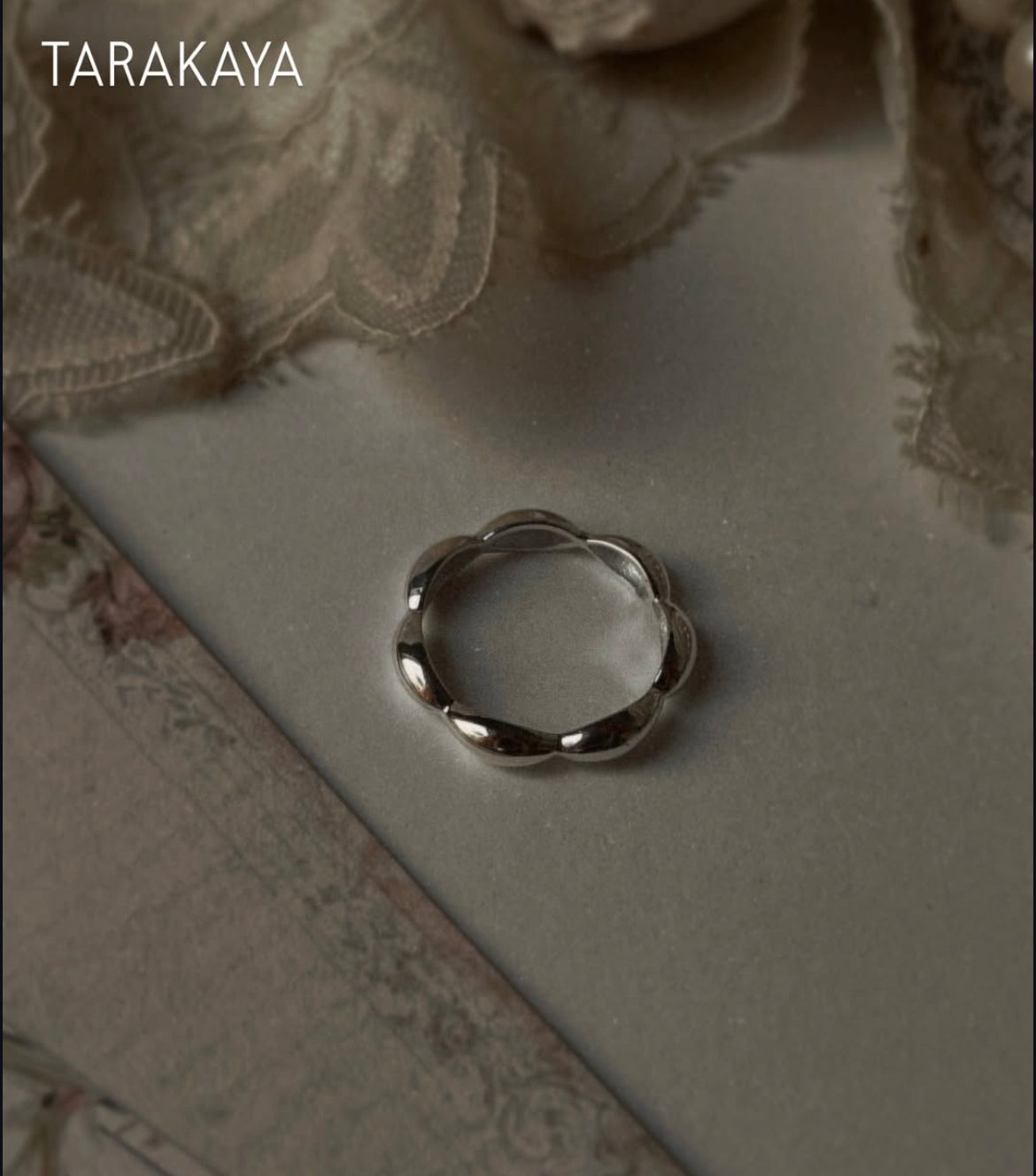 Flower Edge Design 925 Silver Ring