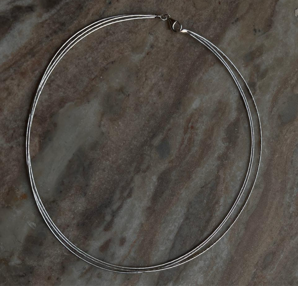 Three layer Italian silver Hasli necklace
