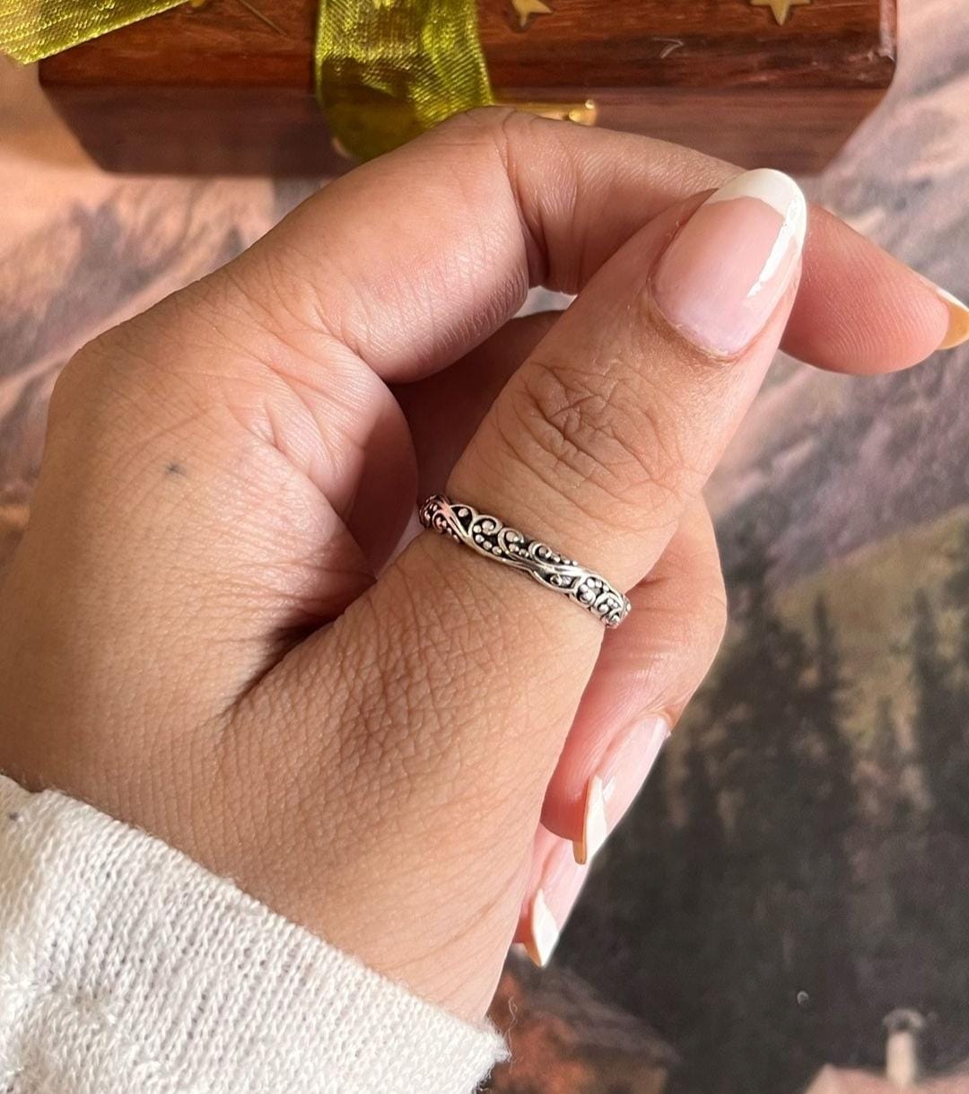 925 Sterling Silver Vintage Band Ring