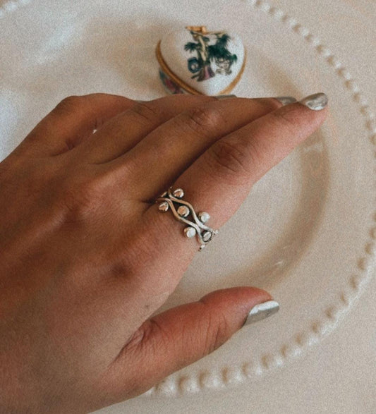 Boho-style Tribey ring in sterling silver