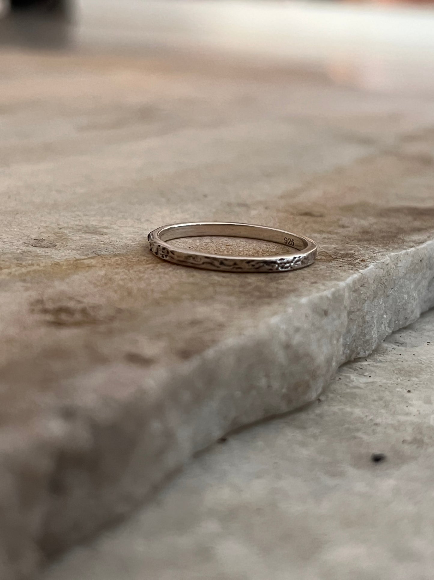 Textured Stack Band 925 Sterling Silver Ring