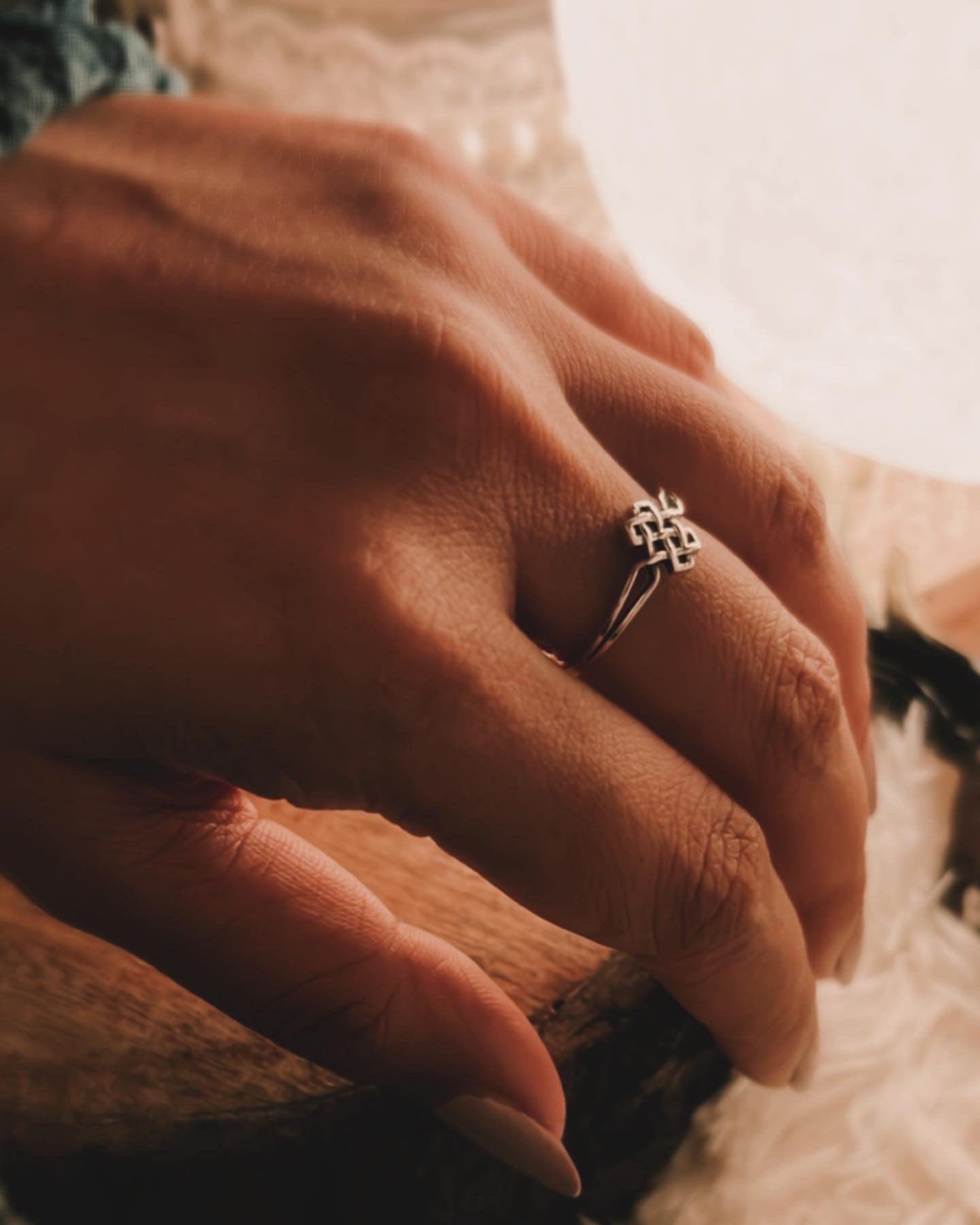 Celtic Knot Silver Ring Representing Karma