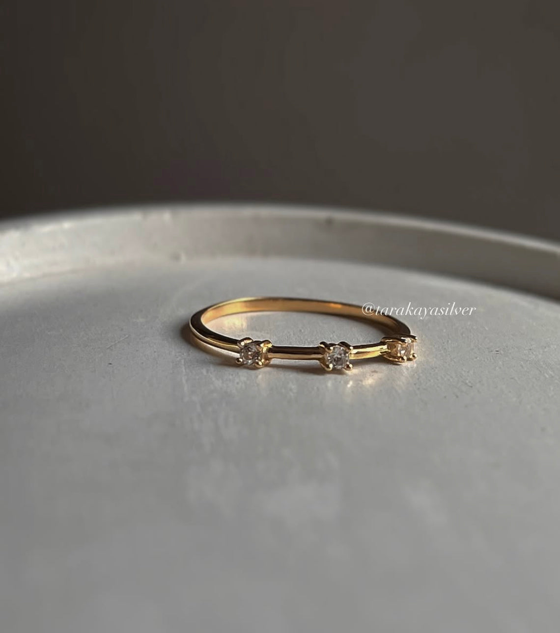 Gold Vermeil Golden Hour white topaz silver ring
