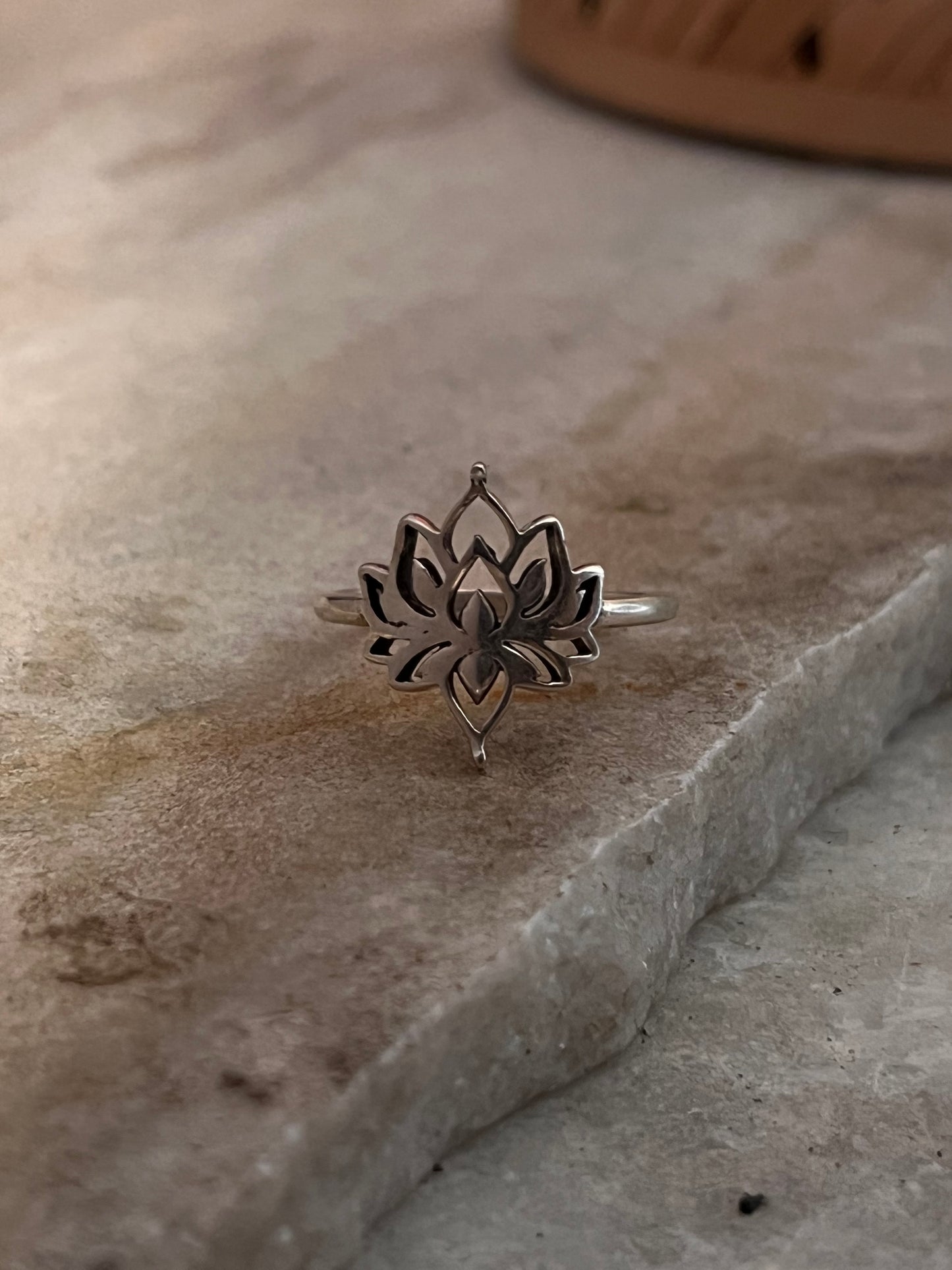 Small Divine Lotus 925 Sterling Silver Ring