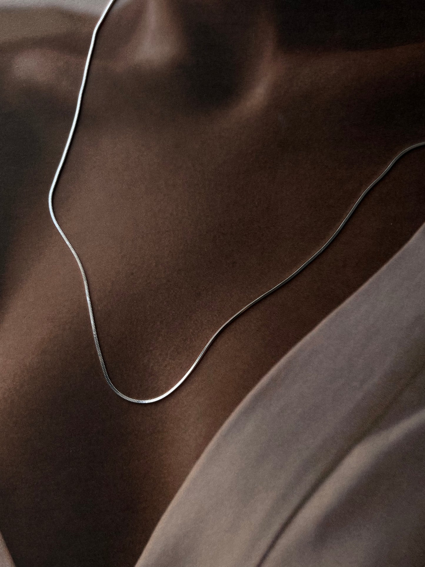 Sleek Flat Snake 925 Silver Chain Necklace