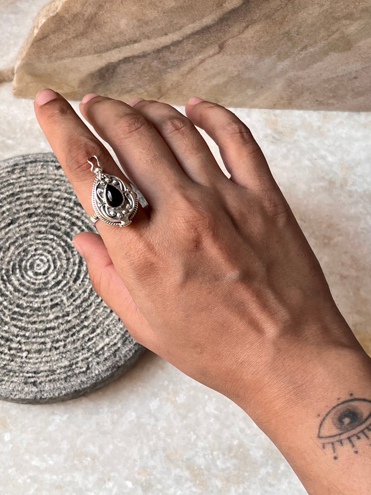Black Onyx Storage 925 Sterling Silver Ring