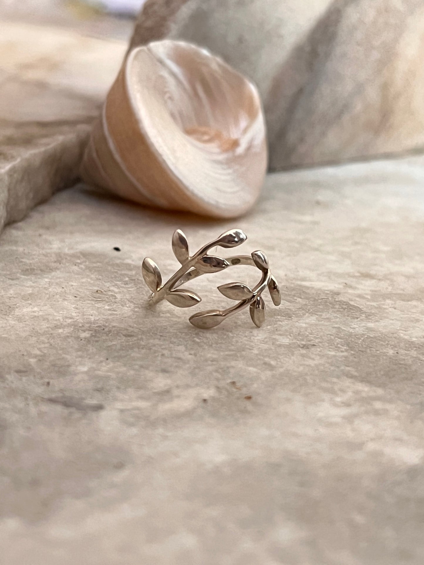 Willow Leafy Adjustable 925 Sterling Silver Ring