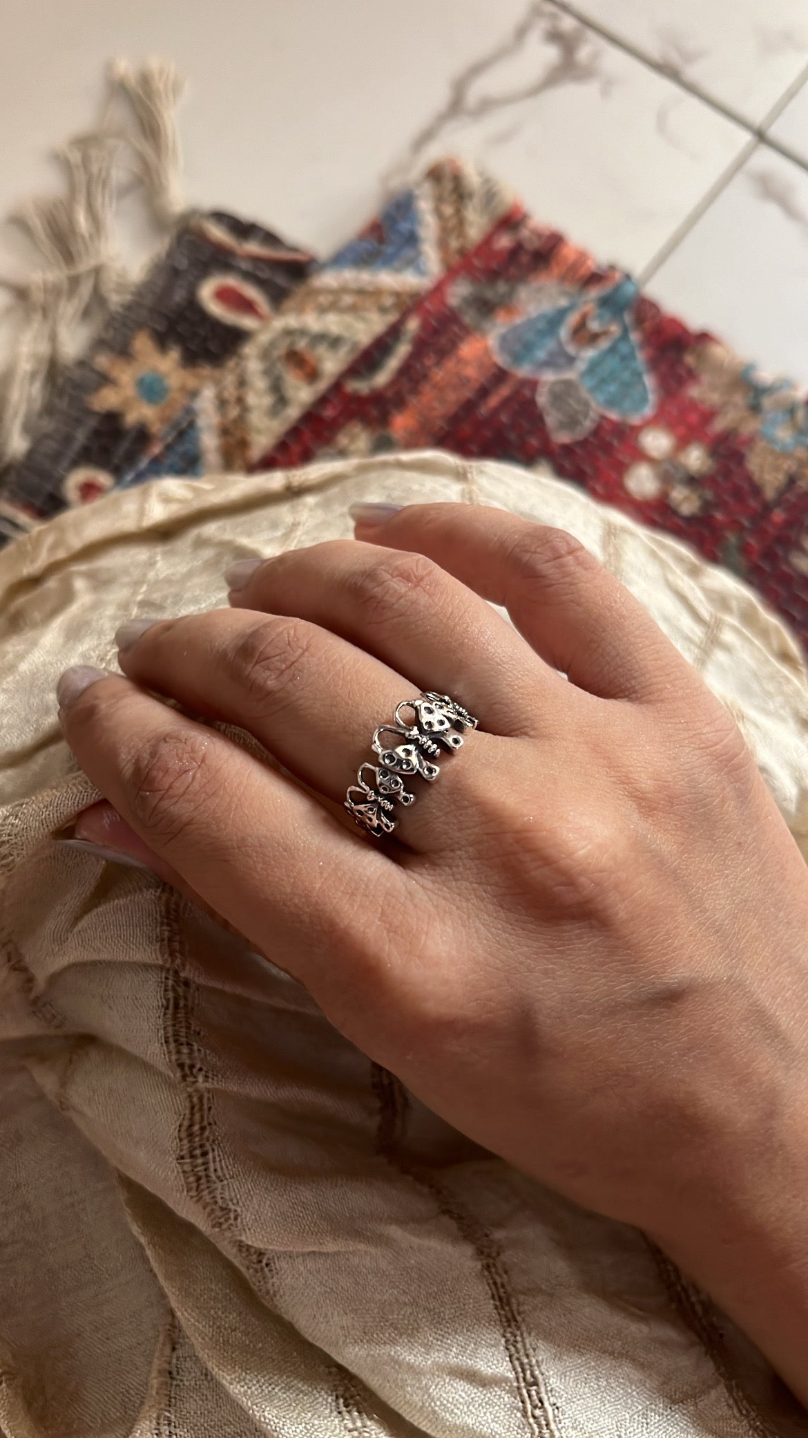 Luxury Butterflies Silver Band Ring