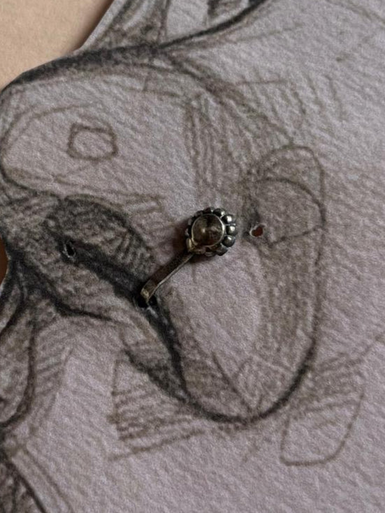 Antique Rawa Flower Silver Clip-On Nose / Helix Earring