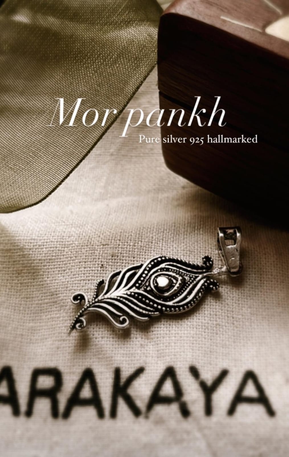 Sterling Silver Mor Pankh Pendant