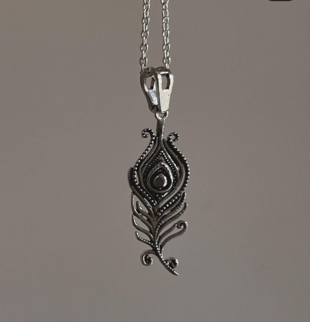 Mor Pankh (Peacock Feather) Silver Pendant