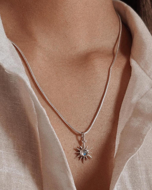 925 sterling silver sunshine moonstone pendant