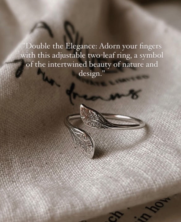 Single Leafy Adjustable 925 Sterling Silver Ring