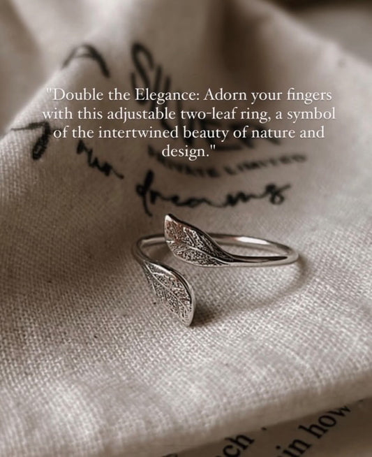 Single Leafy Adjustable 925 Sterling Silver Ring